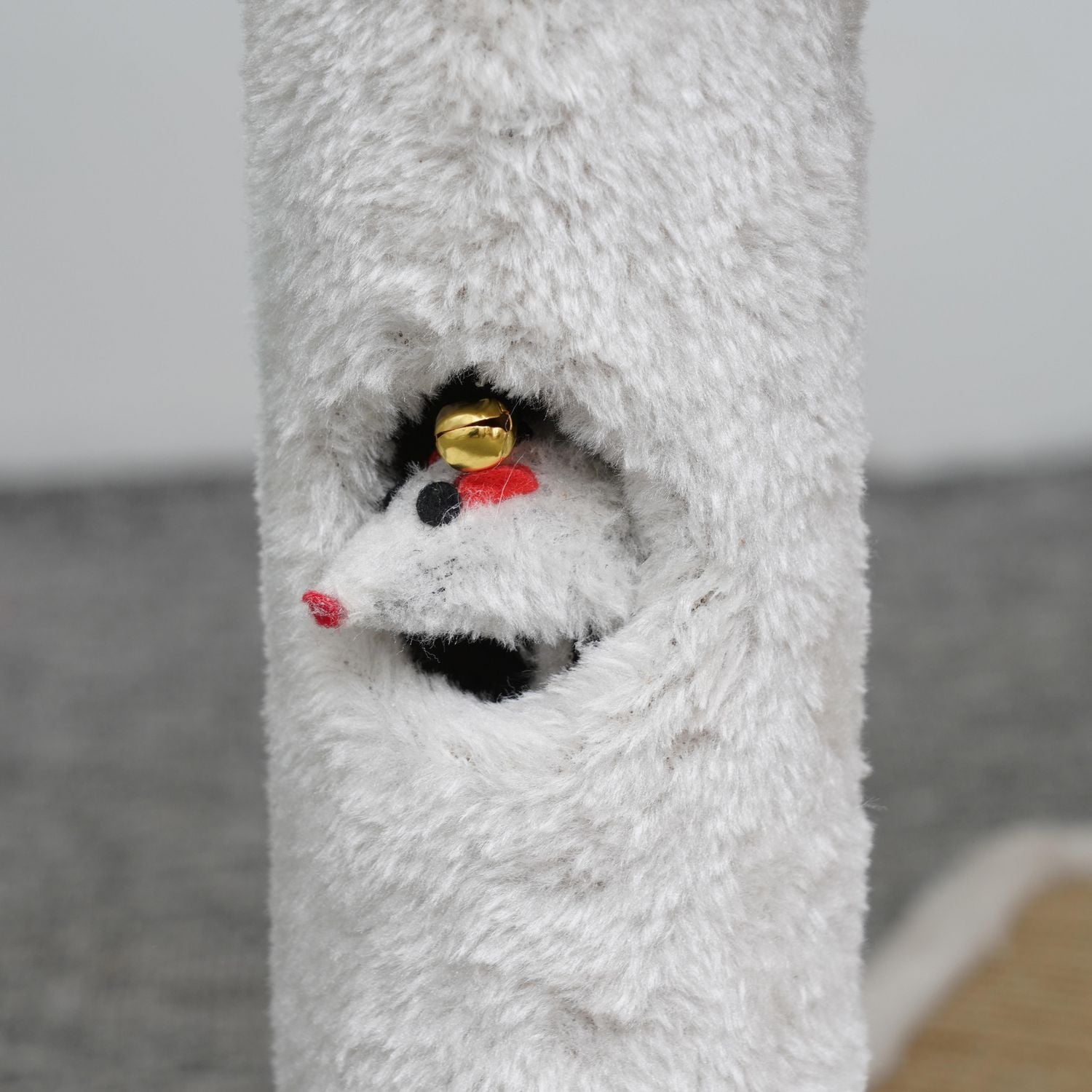Vibrant Life 3-Level 31.5"Small Cat Tree with Top Perch, Paper Rope Scratching Post, Two Toys, Cream