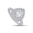 thumbnail image 2 of AFFY 1.25 Moissanite Diamond Pear Shaped Double Halo Engagement Ring for Womens in 18K White Gold over Silver-8, 2 of 5