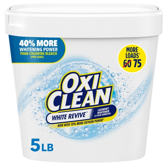 OxiClean White Revive Laundry Whitener and Stain Remover Powder, 5 lb