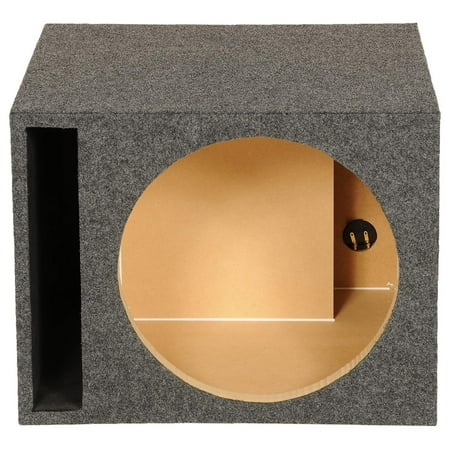 15 Inch Heavy-Duty Single Vented Carpet Covered Durable Car Audio Vehicle Subwoofer Enclosure Woofer Box Charcoal Gray