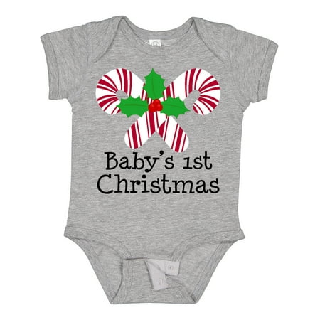 

Inktastic Baby s 1st Christmas Candy Canes Gift Baby Boy or Baby Girl Bodysuit