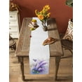 thumbnail image 5 of Lavender Burlap-Cotton Table Runner 72 Inches Long,Watercolor Purple White Floral Botanical Butterfly Farmhouse Table Runners,Outdoor Dining Tablecloths Decor for Baby Shower Party Wedding 14x72, 5 of 9