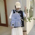 thumbnail image 1 of Mochilas de gran capacidad de libro escolar de estudiante de lona simple (Azul) Likrtyny Para Estrenar, 1 of 8