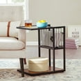 thumbnail image 4 of Taommika Tempered Glass Top Side Table for Bedroom Set of 2 with 3-tier Storage Shelf and Magazine Holder, 4 of 8