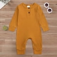 thumbnail image 2 of 4-8 Months Newborn Preemie Pajamas Rompers And Home Unisex InfantLong Sleeve Romper Cotton Solid Bodysuit Jumpsuit Baby Outfits Yellow Bodysuit Baby Gift, 2 of 9