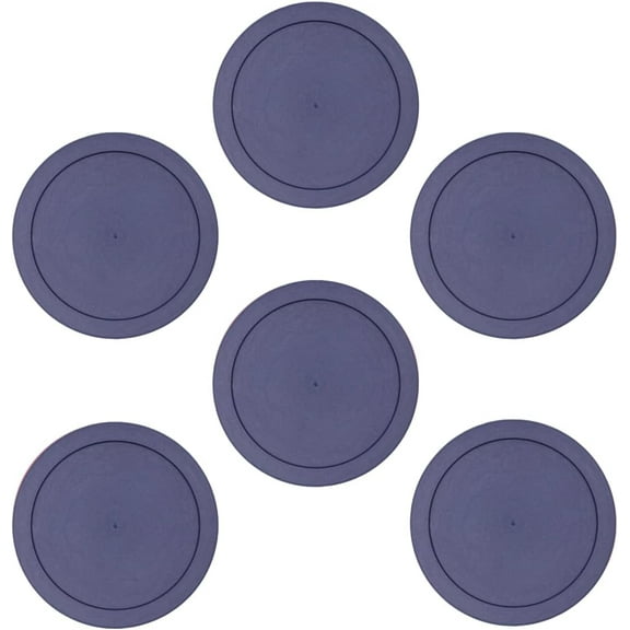 CIBI Food Storage Container Lids (4 Cups, Blue - 6PK) For Pyrex and Anchor Round Glass Containers, Dishwasher and Microwave Safe Replacement Lids