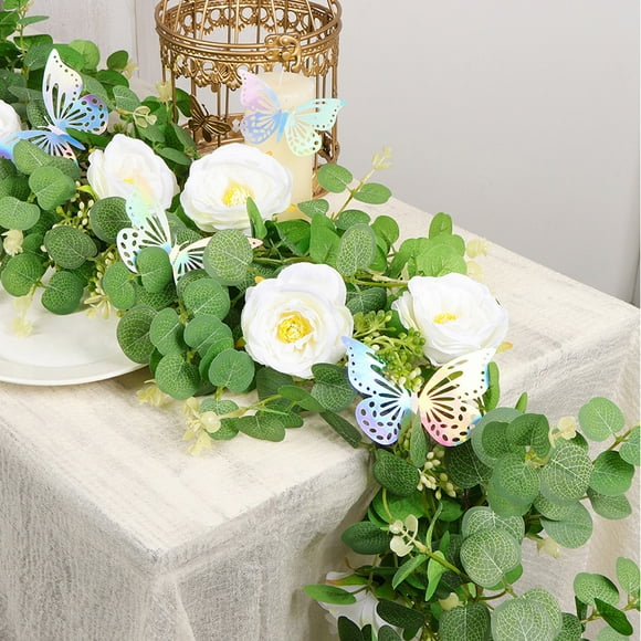 WIZUTIZ Simulated Vines Multicolor Butterflies Leaf Vines Home Decoration Spring Butterflies Vines 70.8in Home Collecting Breathable