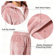 thumbnail image 4 of Gaxelrn Girls Velour Lounge Set 2 Piece Full Zip Cropped Hoodie Wide Leg Pants Pink 5-12 Years,Size 5-6T, 4 of 5
