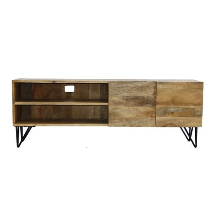 The Urban Port Style Tv Stand With Storage Cabinet The Urban Port Style Tv Stand With Storage Cabinet Natural Wood Finish
