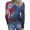 thumbnail image 5 of Sewkxo Shirt Woman Lightweight 250th Anniversary American Patriotic 4th Of July Crew Neck Pullover Tops Spring Summer Baggy Casual Long Sleeve Shirts,Wine S, 5 of 6