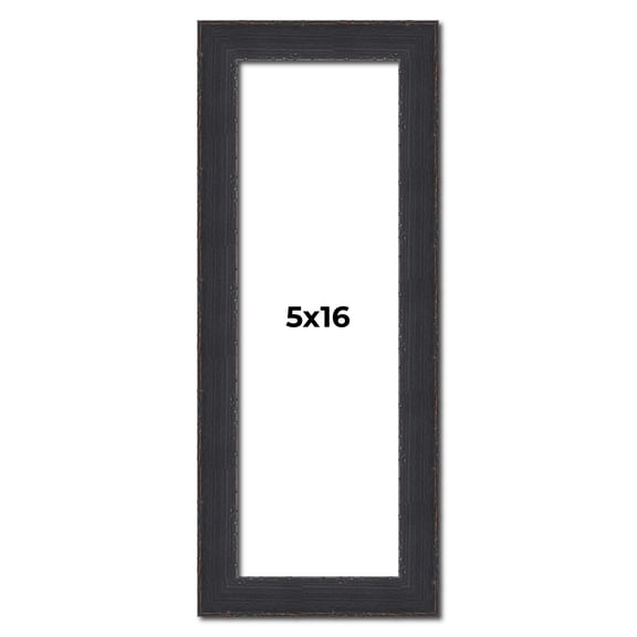 5x16 Frame Black Real Wood Picture Frame Width 1.25 Inches | Interior Frame Depth 0.5 Inches |