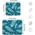 thumbnail image 3 of Coolnut Blue Vintage Feather Dish Drying Mat for Kitchen, 18 x 24 Inch Microfiber Absorbent Dish Drying Pad, Machine Washable Kitchen Counter Protect Mats, 3 of 7