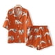 thumbnail image 1 of Pijamas de verano para mujer, de seda helada, de manga corta, conjunto de pantalones cortos, ropa cómoda para el hogar, traje largo y holgado, pijamas para el hogar, 1 of 6