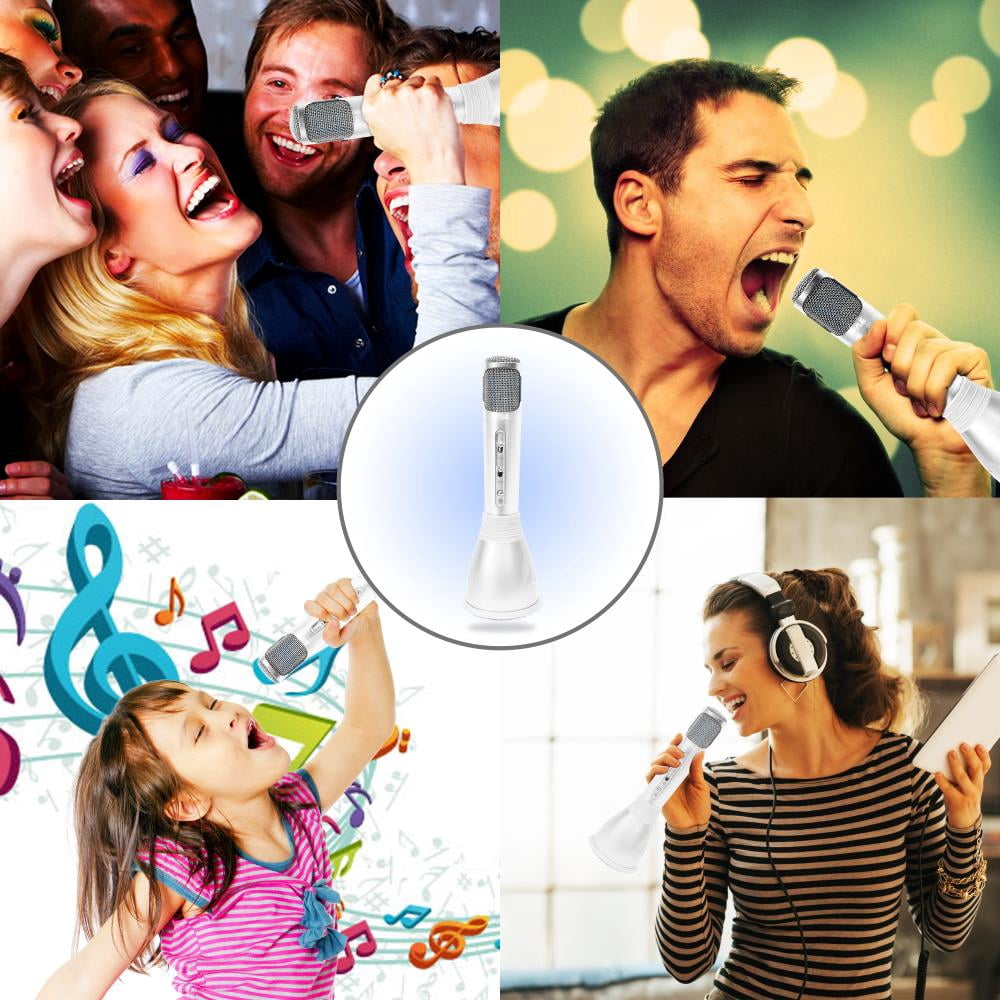 Pyle PKRK68MC - Bluetooth Karaoke Microphone Speaker System with Wireless Megaphone-Style Mic Broadcasting