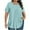 Light Blue, variant on Uaswgudfs Women's Crew Neck Blouse Top with Short Sleeves and Front Pleats - Curved Hemline for Feminine Summer Casual Wear