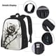 thumbnail image 3 of Balery Black And White Rose Mochila Escolar 3 en 1 para Niños - Mochila Resistente con Lonchera Térmica y Estuche - Mochila Escolar para Niños y Niñas, 3 of 7