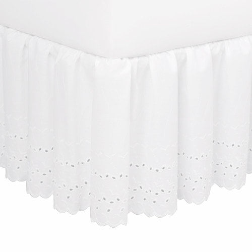 Jcp Home Expressions Queen Size Eyelet Bedskirt 60”x80” Ivory 