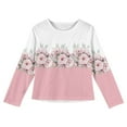 thumbnail image 5 of Drmagiyhm Long Sleeve Shirts for Girls Size 10-12 Basic Pleated print T-Shirt Casual Crewneck Stylish Shirt Girls Comfy Fall Tees 4-5 Years Pink, 5 of 5