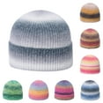 thumbnail image 4 of Hariumiu Hat Beanie Hats Tie Dye Print Thicken Unisex Hat Woolen Yarn Rainbow Striped Warm Knitted Beanie Fashion Hat, 4 of 7