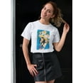 thumbnail image 2 of Pastell Flower Woman Portrait T-shirt Women's -Hulya Ozdemir Designs, Female Large, 2 of 4