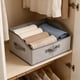 thumbnail image 1 of 6.34 Galón Contenedor de Almacenamiento Trapezoidal Plegable, Organizador de Tela No Tejida con Cartón Resistente, Gris/Negro, 40x30x20cm para Dormitorio Armado Ropa Toallas Libros, 1 of 6