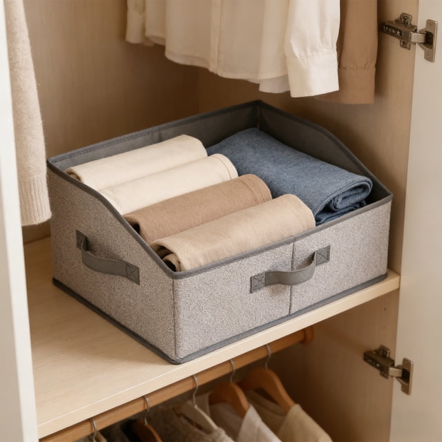 Contenedor trapezoidal grande | Organizador de tela plegable de 25 litros para ropa, calcetines y juguetes de bebé | Caja de almacenamiento para habitación de bebé, dormitorio y armario