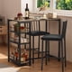 thumbnail image 2 of Zocalo Juego de Mesa de Comedor y Bar con 2 taburetes tapizados, Altura de encimera de Cocina, 4 estantes de Almacenamiento y Rejilla, 2 of 9