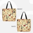 thumbnail image 2 of Fotbe Wine Bolsa Tote con Estampado para Mujer, Bolsos con Cremallera, Bolsa de Hombro Casual de Gran Capacidad con Bolsillos Internos, 2 of 7