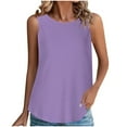 thumbnail image 1 of AherBiu Camisole pour Femmes Col Rond Sans Manches Couleur Unie Ample Tricotée Sans Coutures Camis d'Été, 1 of 7