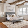 thumbnail image 2 of Amolife Queen Bed Frame with Adjustable Headboard, Fabric Upholstered Platform Bed, No Box Spring Required, Light Gray, 2 of 8