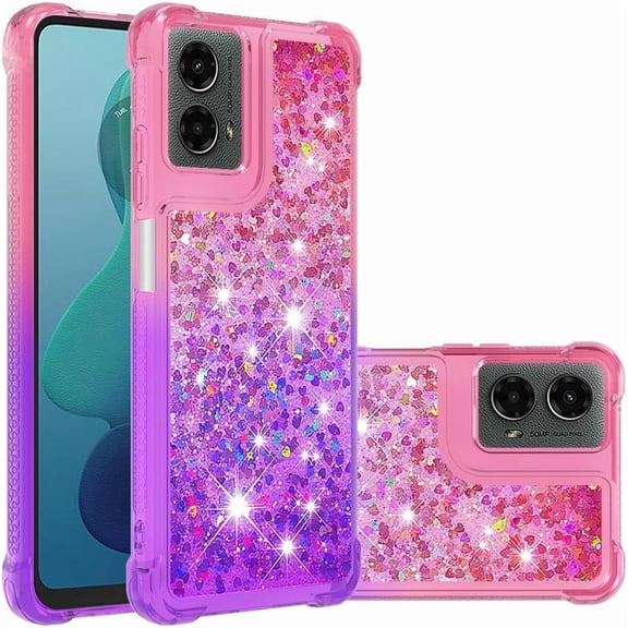 HCTian Case for Motorola Moto G 5G 2024, Premium Stylish Gradient Bling Quicksand Sparkle Shiny Glitters Fashion Shockproof Cover Case for Motorola Moto G 5G 2024
