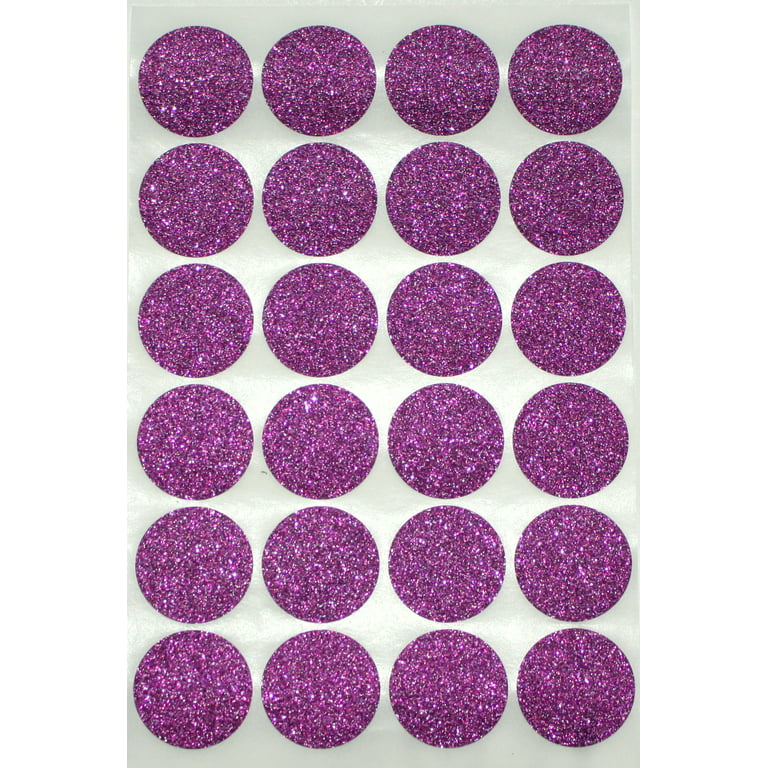 Royal Green Purple Sparkly Circle Labels 1 Round 25 mm - Dot Stickers - One inch Rounds GLI