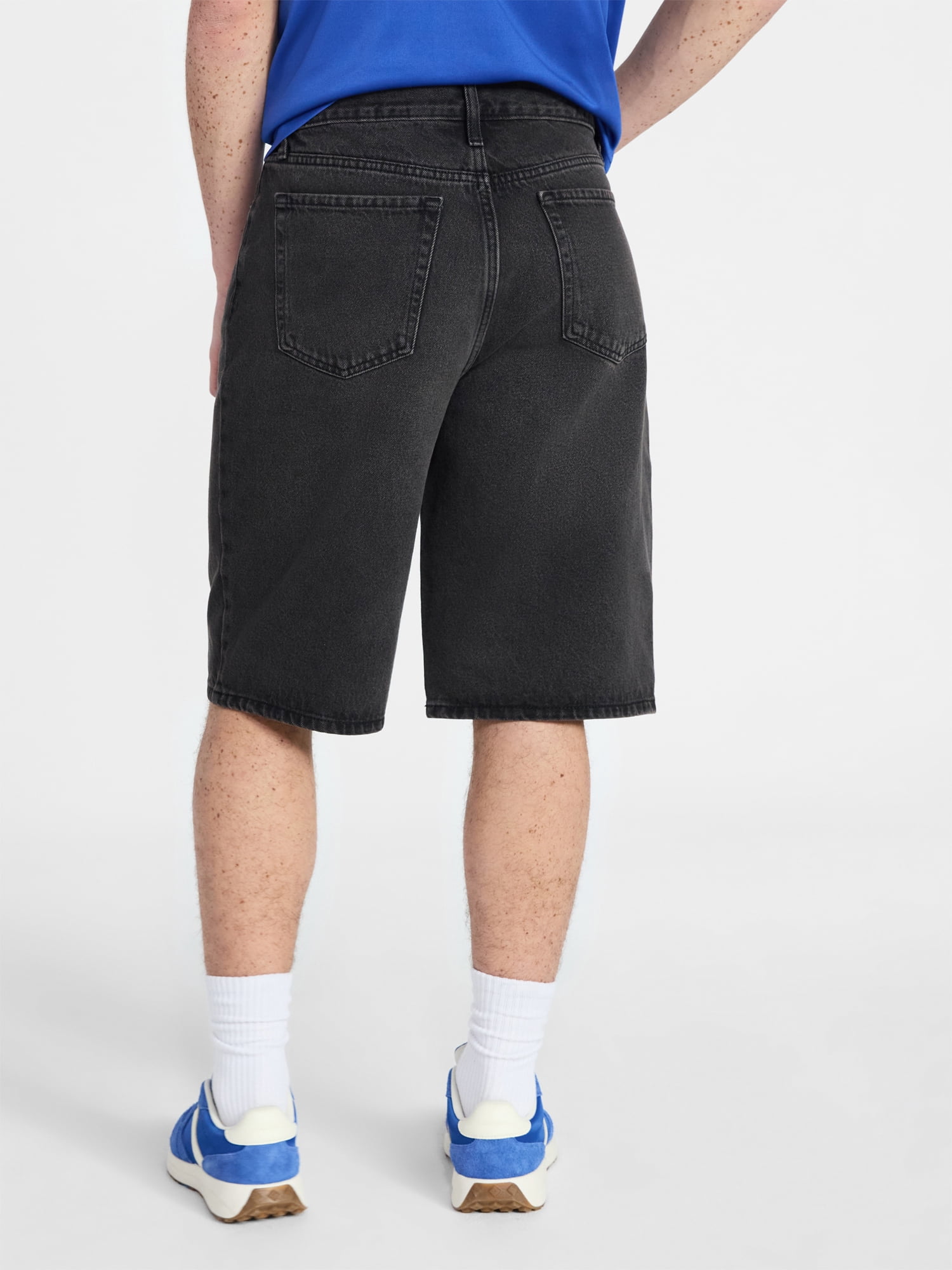 No Boundaries Men’s Denim Shorts, 100% Cotton, 12” Inseam, Sizes 28-44