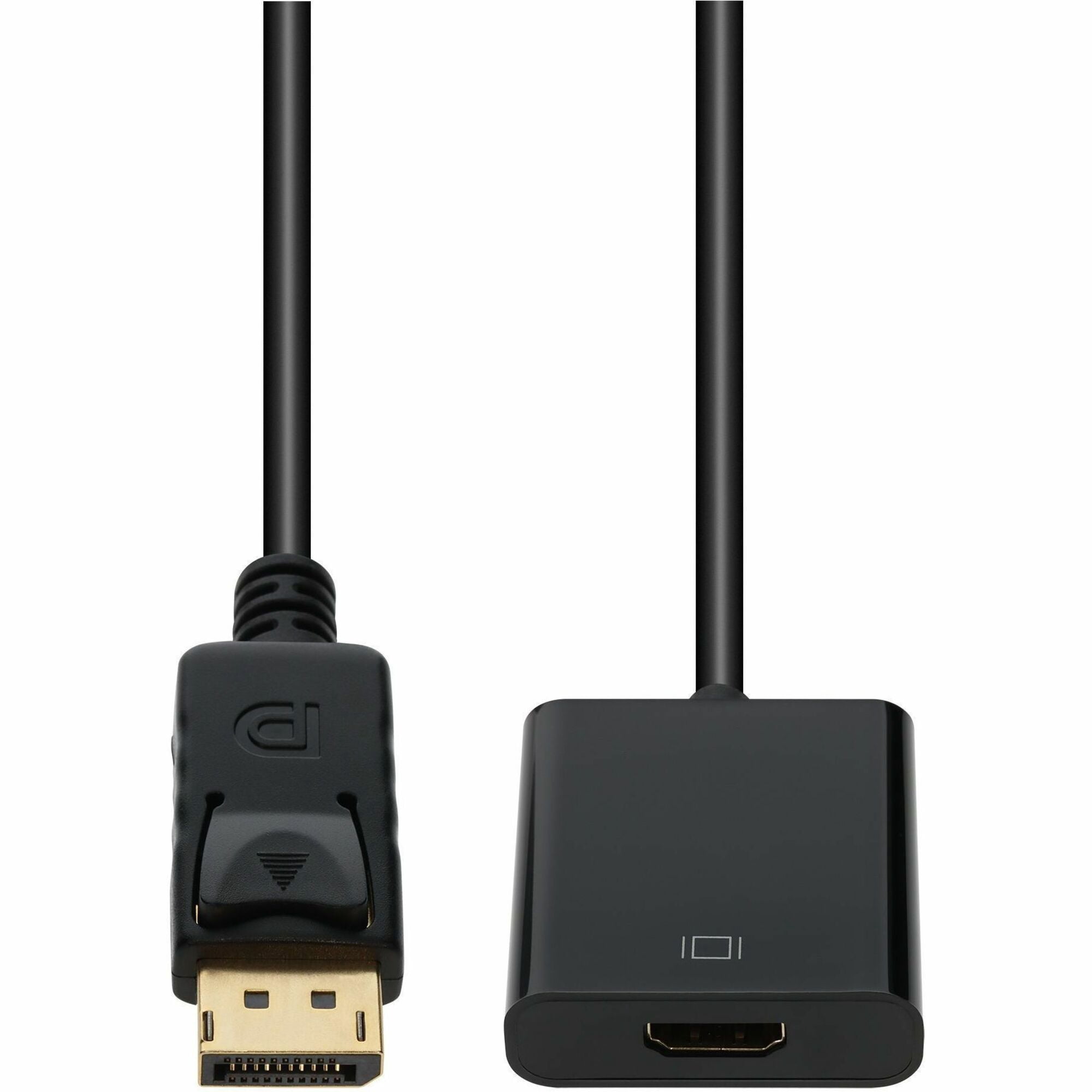 AddOn 8in DisplayPort 1.2 to HDMI 1.3 Male to Female Black Adapter Cable