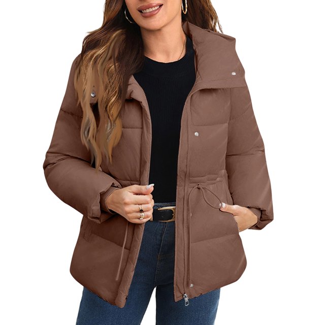 Womens Length Parka, Solid Color Oversized Hooded Extreme Warmth, Ultimate Winter Coat for Freezing Weather & Northern Climate LivingCoffeeL