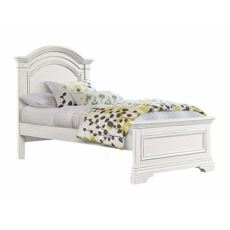 Westwood Design Olivia Traditional Wood Complete Twin Bed in Brushed White
