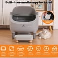 thumbnail image 5 of Extra Large Self-Cleaning Cat Litter Box, App Controlled Open Top Automatic Litter Box with Raised Step, Dual Odor Removal & Ambient Light, 2 Weeks Maintenance-Free Waste Bin for Multi-Cat Households, 5 of 6