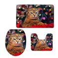 thumbnail image 3 of DOLITY 3pcs/set Christmas Series Non-Slip Flannel Bathroom Mat Rug G, 3 of 6