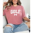 thumbnail image 2 of Distressed Golf Coquette Bow Shirt for Women and Teens Girly Graphic Tee for Golfer Mauve Shirt Adult X-Large, 2 of 4