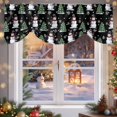 thumbnail image 6 of Christmas Tie Up Valances Curtain, Winter Snowman Christmas Tree Snowflakes Black Adjustable Rod Pocket Short Window Treatment Tie Up Curtains Valances for Kitchen Living Room Bathroom 54x18 Inches, 6 of 9