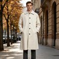 thumbnail image 2 of Mens Trench Coat Slim Fit Single Breasted Long Windbreaker Jacket Classic Lapel Casual Overcoat Business Trench Jacket, 2 of 6