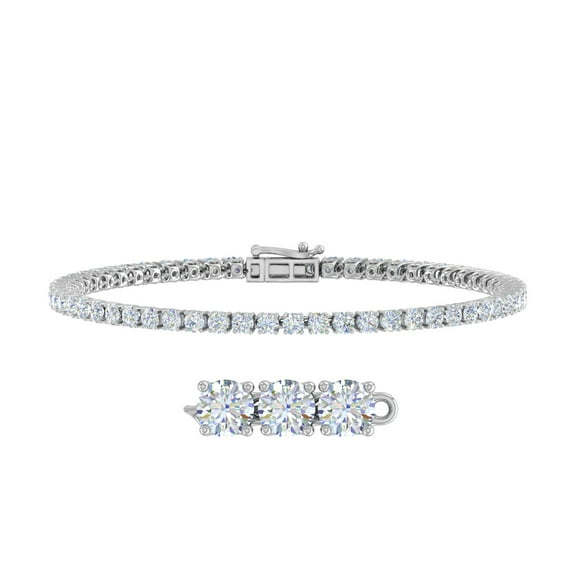 4 Carat Diamond Tennis Bracelet in 14K White Gold (7 Inch) (I1-I2 Clarity)