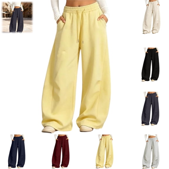 YOUYEDIAN Girls Sweatpants Fall Winter Casual Fleece Wide Leg Pants Fashion Comfy Trousers