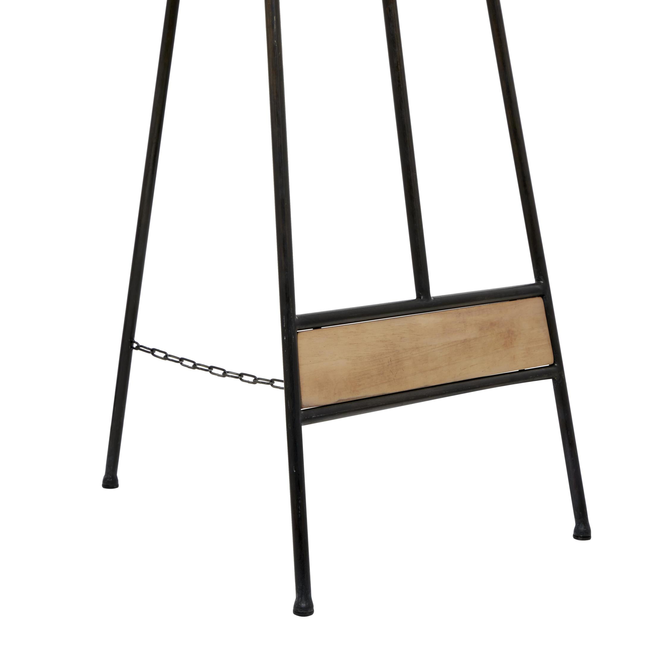 DecMode 19" x 66" Black Metal Tall Adjustable Floor 3 Tier Easel with Wood Panels, 1-Piece