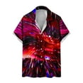 thumbnail image 1 of Chemises pour Hommes Confortables à Manches Courtes Imprimées Col Rabattu Blouse Chemise, 1 of 1
