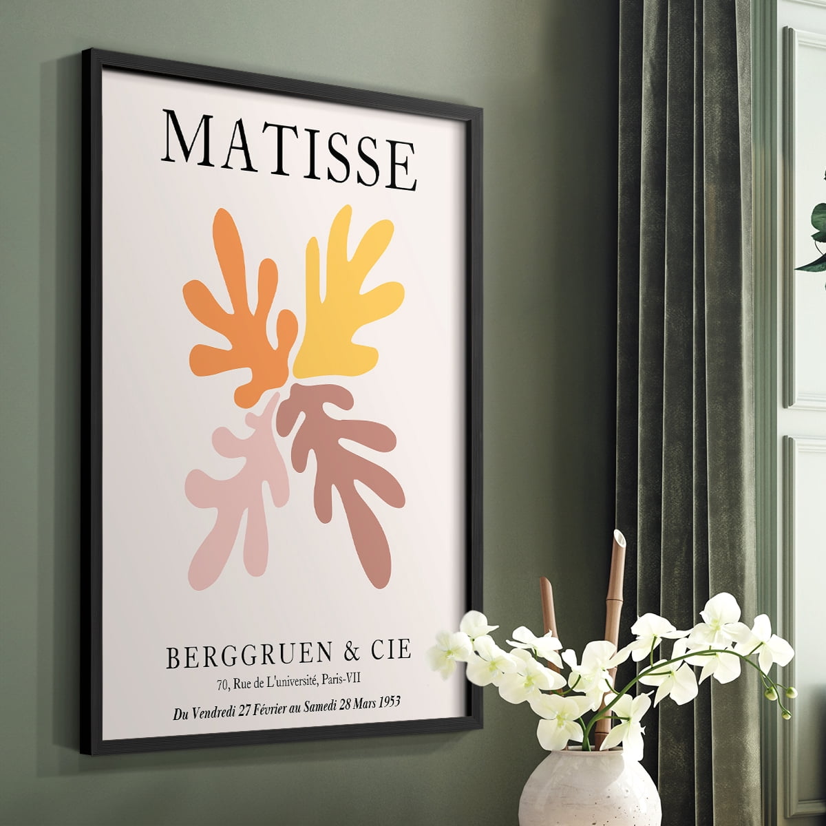 Matisse D in Black Solid Wood Framed Print No Nail Hanging