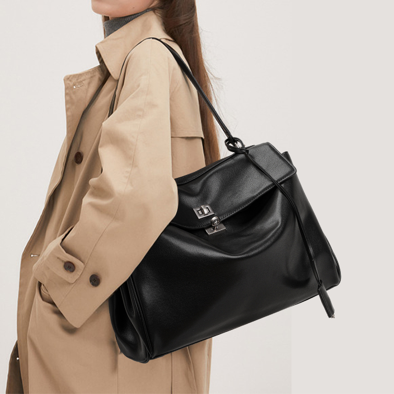 Soft Genuine Leather Rodeo Women's Bag Large Capacity Handbag Underarm Bag Casual Lazy Bag Niche Commuting Cowhide Shouder