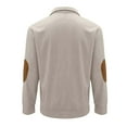 thumbnail image 5 of Men's Flag Print Stand Collar Quarter-Zip Sweatshirt, Casual Outdoor Button Placket Pullover Top, Spring Fall Patriotic Style,Khaki,S, 5 of 9