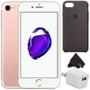 Apple iPhone 7 256GB - Gold (Unlocked) with iPhone 7 Silicone Case - Cocoa and Accessory Kit