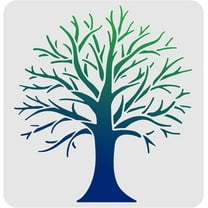 Tree Stencils Template 11.8x11.8inch Plastic Tree Branches Drawing Painting Stencils Square Reusable for Painting on Wood Floor Wall and Tile White